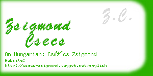 zsigmond csecs business card